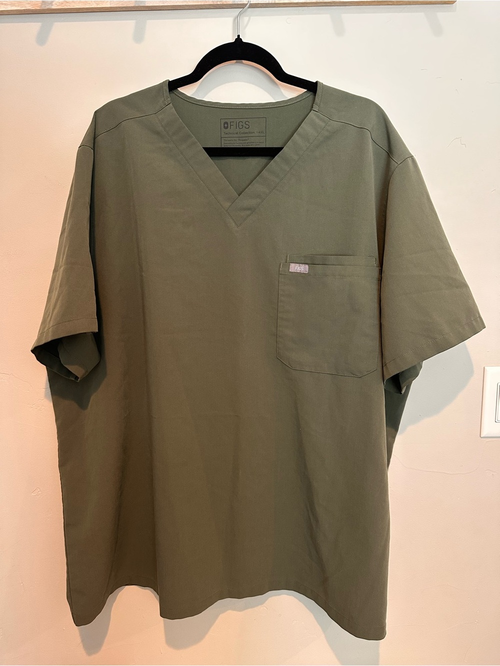FIGS Olive Green V-Neck Short Sleeve Medical Top
